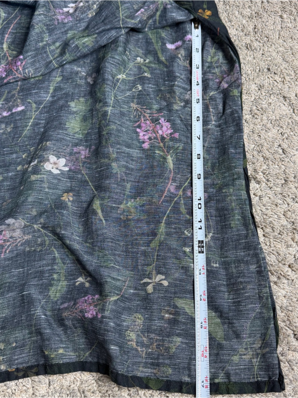 All Saints Black Floral A-Line Midi Skirt - Picture 14 of 16